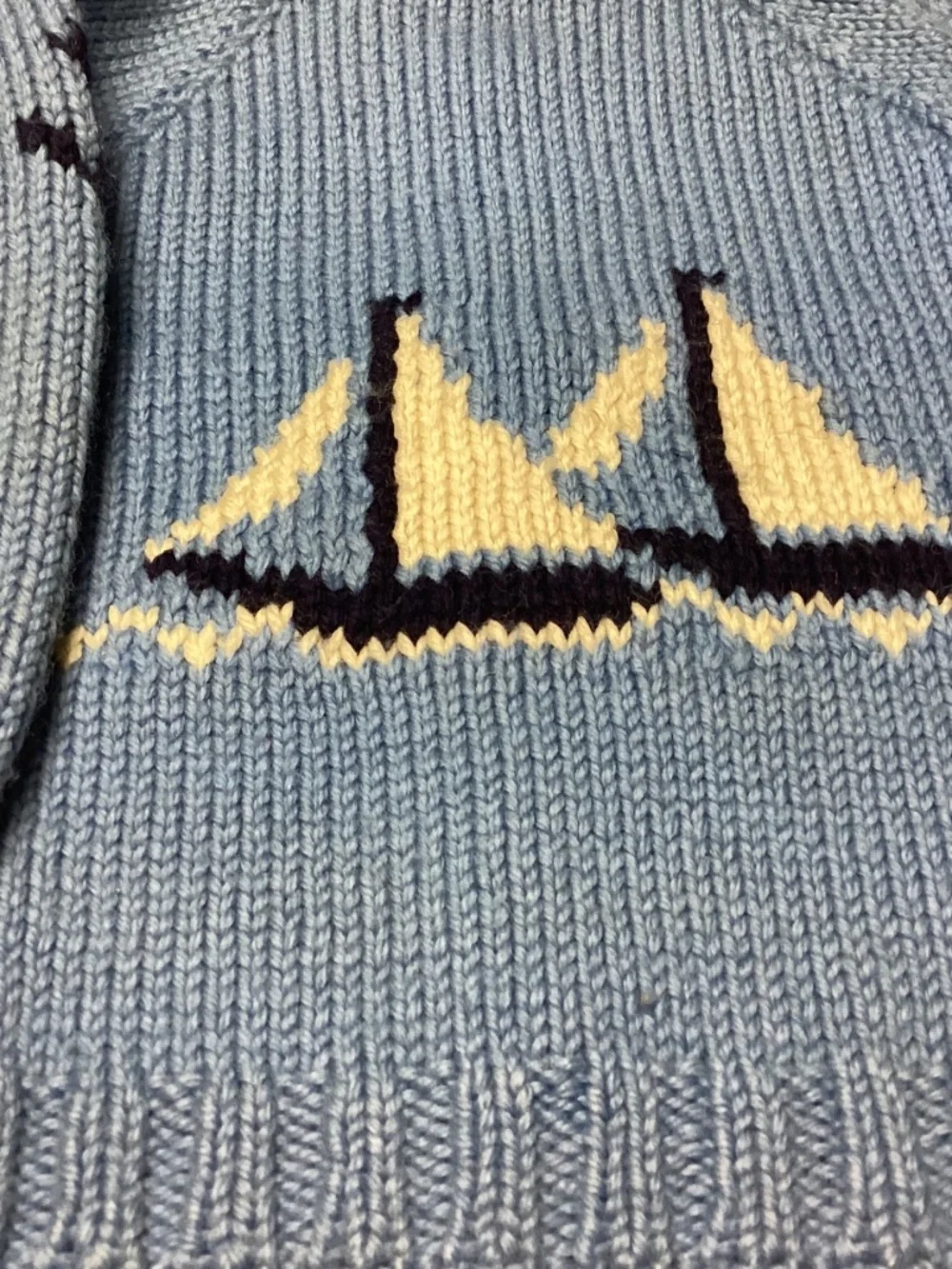 Childs nautical hand made sweater unisex wool VINTAGE